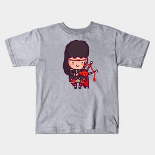 Cute Scottish Bagpiper Kids T-Shirt